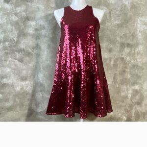 Free People Liquid Shine Burgundy Sequin Dress